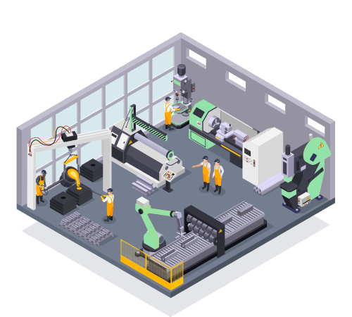 1911.i039.014_metal industry metalworking isometric-ai Usine de production