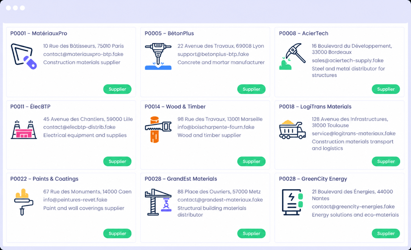 Purchasing and subcontracting management in Axelor for construction