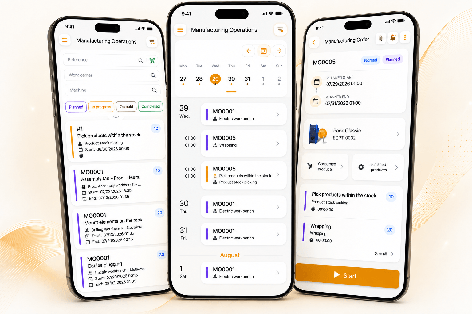 Axelor mobile application for production and shop floor operations